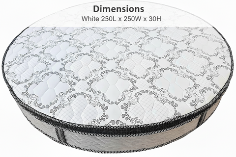 INFINI HOMES Premium High Density Foam Round Mattress - White 250L x 250W x 30H
