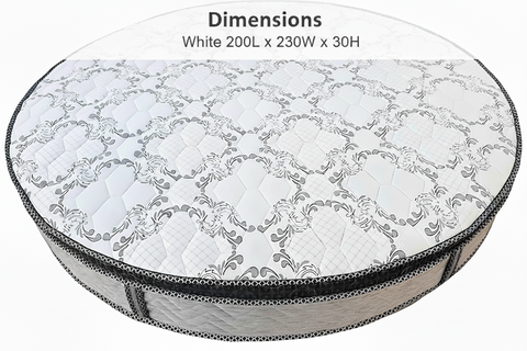 INFINI HOMES Premium High Density Foam Round Mattress - White 200L x 200W x 30H