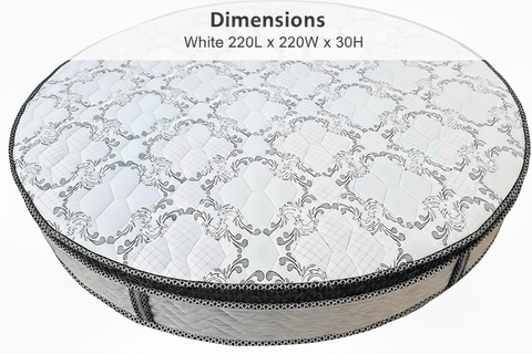 INFINI HOMES Premium High Density Foam Round Mattress - White 220L x 220W x 30H