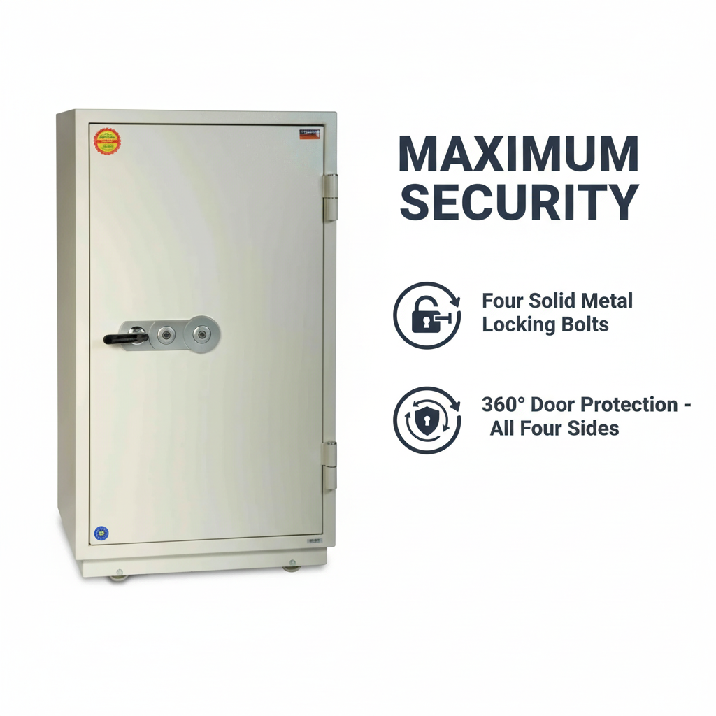 Valberg FRS-120 KL Fire-Resistant Safe – White, Dual Key Lock System