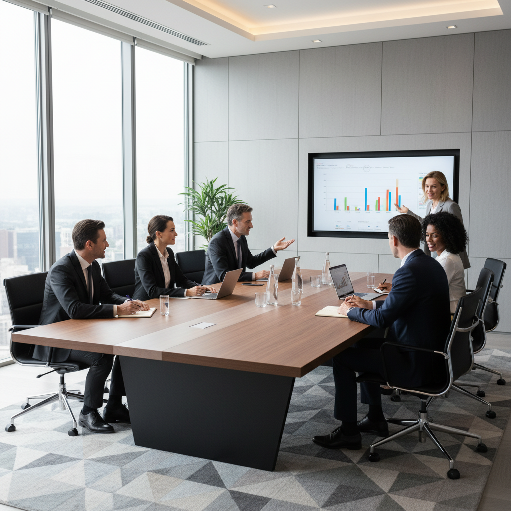 Meeting Table 2.4M Coffee & Khaki | Premium Office Furniture UAE