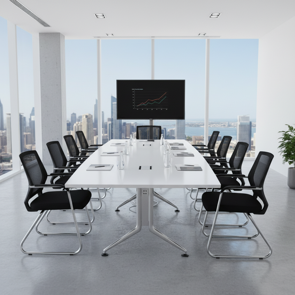 Mesh Back Visitor Chair UAE | Chrome Base Office Chair Dubai | IH C38