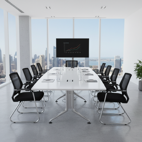 Mesh Back Visitor Chair UAE | Chrome Base Office Chair Dubai | IH C38