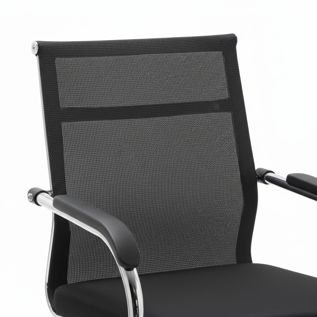 Mesh Back Visitor Chair UAE | Office Guest Chair with Chrome Base | Dubai Stock | IH C28