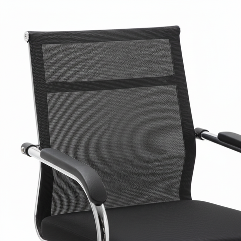 Mesh Back Visitor Chair UAE | Office Guest Chair with Chrome Base | Dubai Stock | IH C28