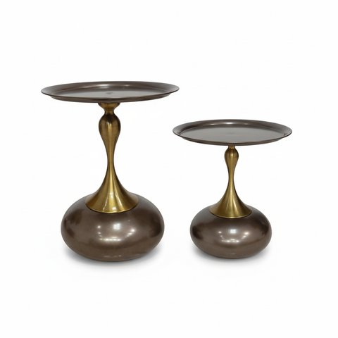 Metal Coffee Table (1+1) | IH 401 | 39×39×53 cm – INFINI HOMES UAE