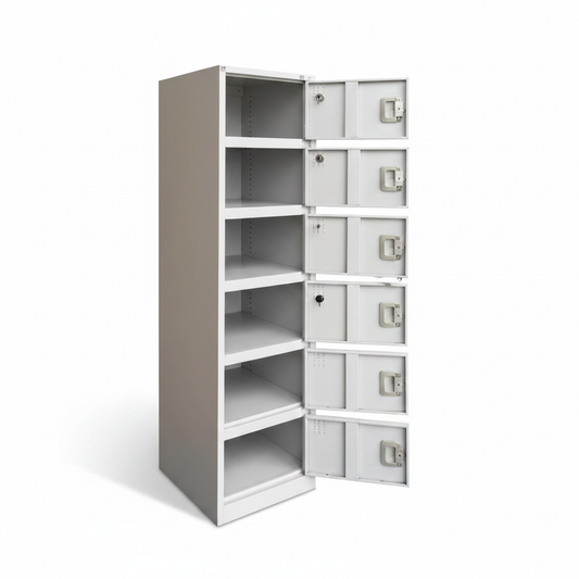 Metal Six Tier Locker | Grey Steel Storage Locker UAE – IH F06H