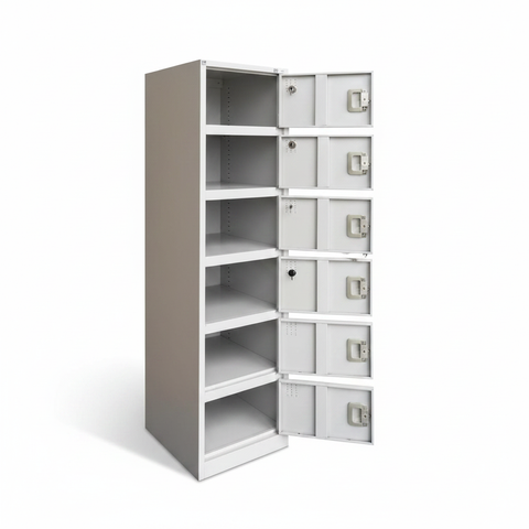 Metal Six Tier Locker | Grey Steel Storage Locker UAE – IH F06H