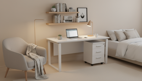 Office Desk with Pedestal Drawer 140x70cm - Premium Workstation UAE