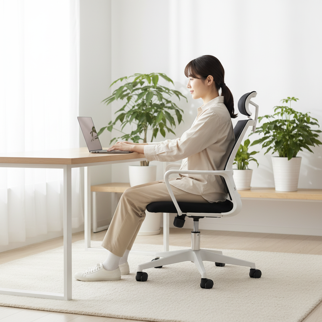 Ergonomic Mesh High Back Office Chair with Headrest UAE | White Executive Chair Dubai | IH 128H