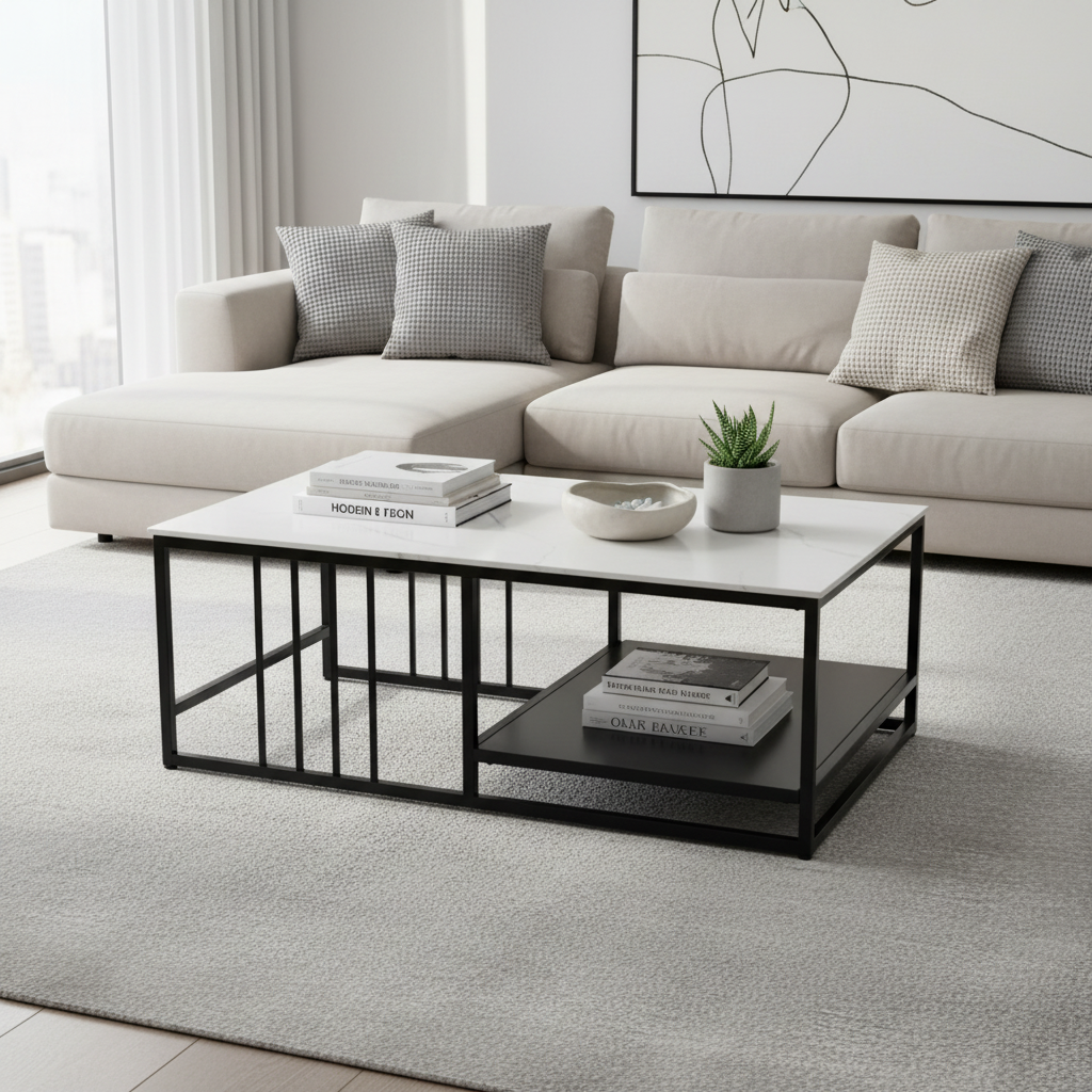 Coffee Table IH 7905-WT | Modern White Coffee Table Dubai