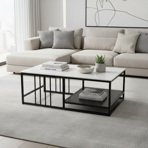 Coffee Table IH 7905-WT | Modern White Coffee Table Dubai