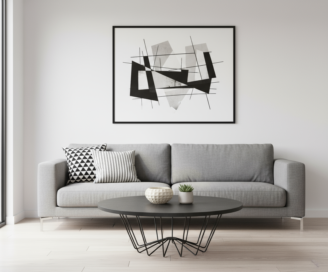 Round Decorative Table Dubai UAE - Premium Basalt Top & Black Steel Frame | INFINI HOMES