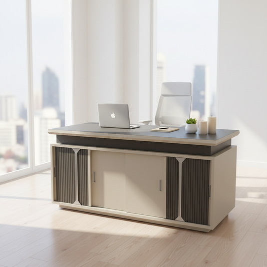 Office Desk 1.4m Purple Gold & Light Khaki UAE | 140x70x75cm Premium Workstation | IH 6214