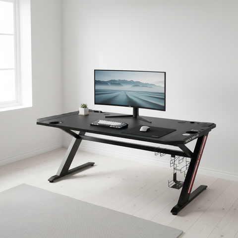 Gaming Table with LED Light Black 120x60x75cm - UAE Wide Delivery