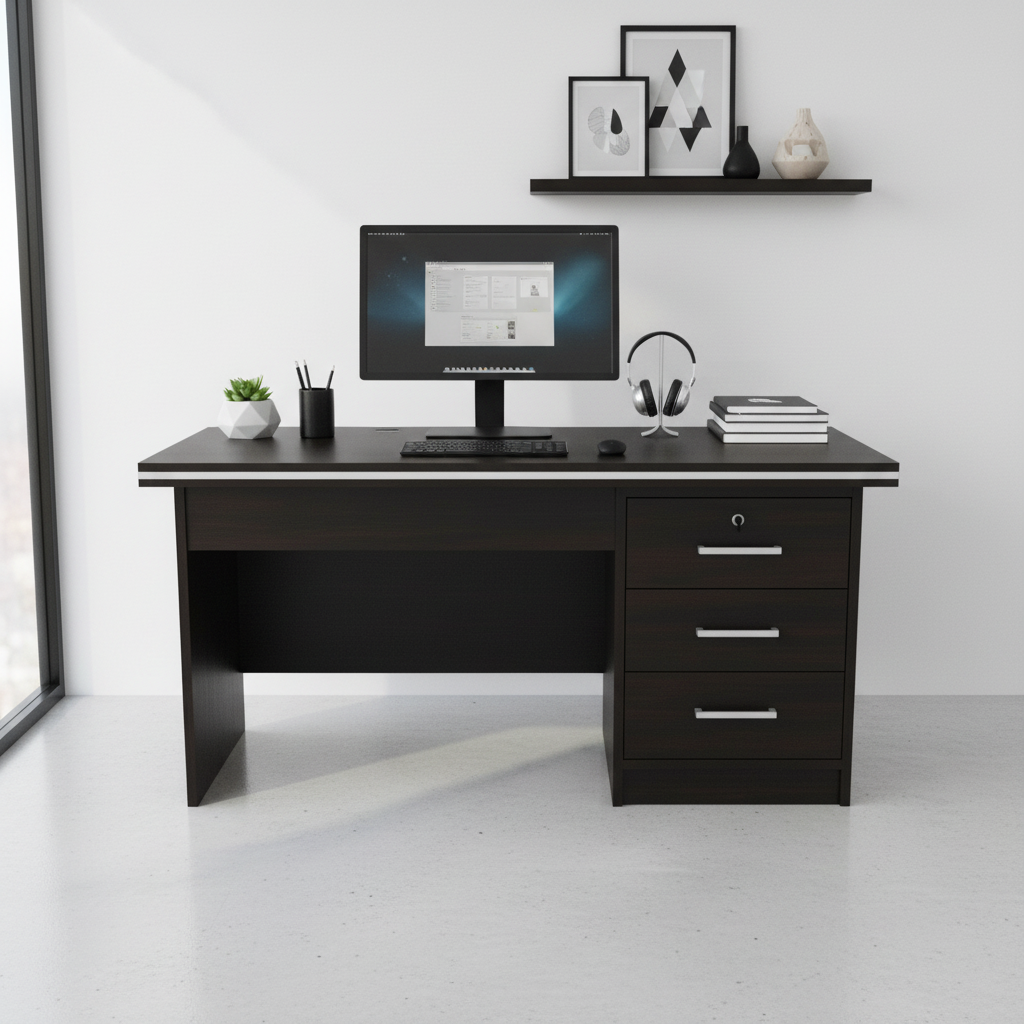 Office Desk 1.2m Coffee Brown (120x60x75cm) - Premium Workspace Furniture UAE