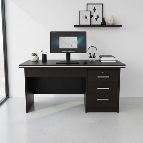 Office Desk 1.2m Coffee Brown (120x60x75cm) - Premium Workspace Furniture UAE