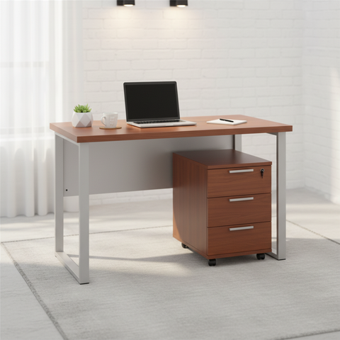 Office Desk 1.2m Cherry White | Premium Workstation UAE | INFINI HOMES