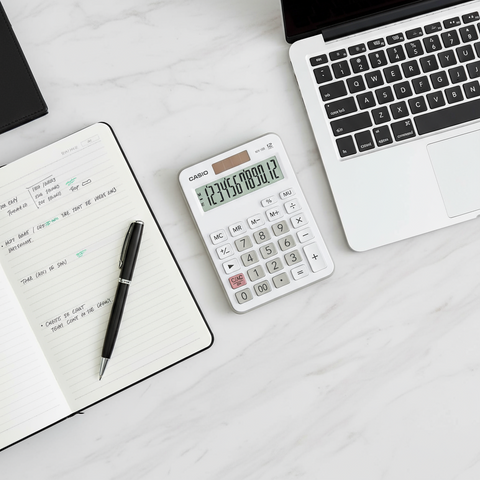 Casio MX-12 Desktop Calculator 12-Digit | Solar Dual Power Office Calculator UAE