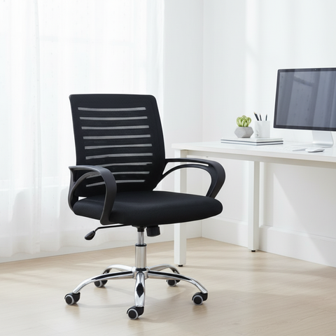 Low Back Mesh Office Chair UAE | Ergonomic Chrome Base with Tilt & Height Adjustment | IH 7823