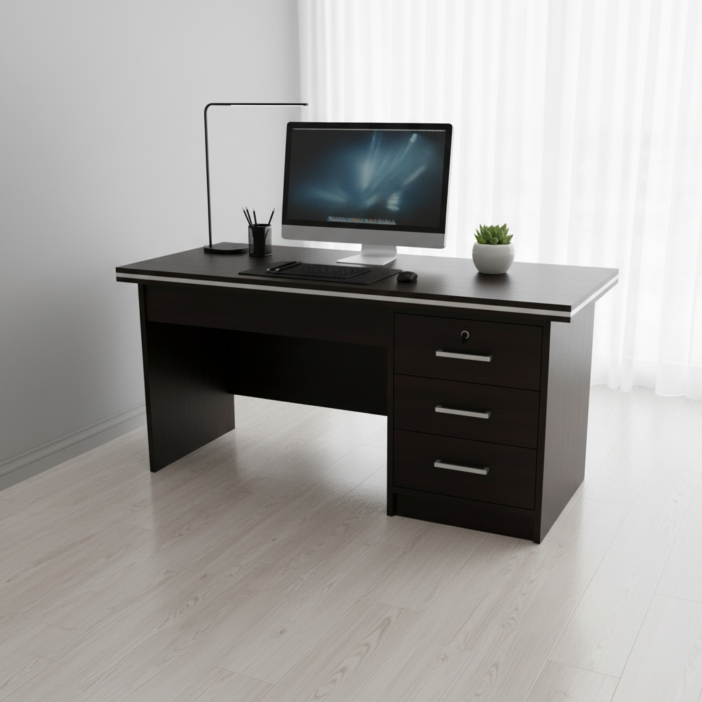 Office Desk 1.2m Coffee Brown (120x60x75cm) - Premium Workspace Furniture UAE