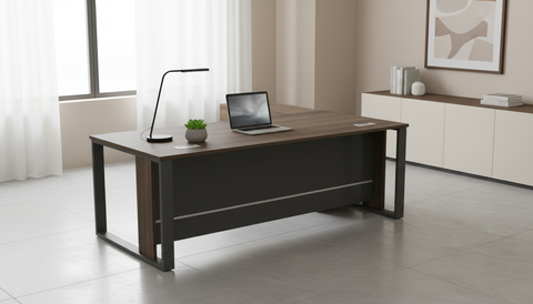 Office Desk with Side Table 160x80cm - Modern Executive Workstation Dubai UAE | INFINI HOMES