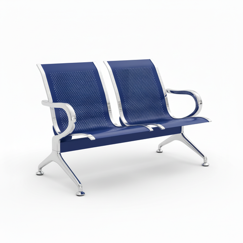 Airport Chair 2-Seater Blue Steel | Premium Waiting Area Seating UAE