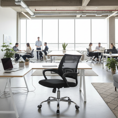 Low Back Mesh Office Chair UAE | Ergonomic Chrome Base with Tilt & Height Adjustment | IH 509