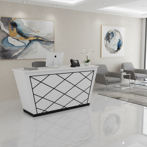 Reception Table White (1.4) Cm | Premium Office Furniture UAE
