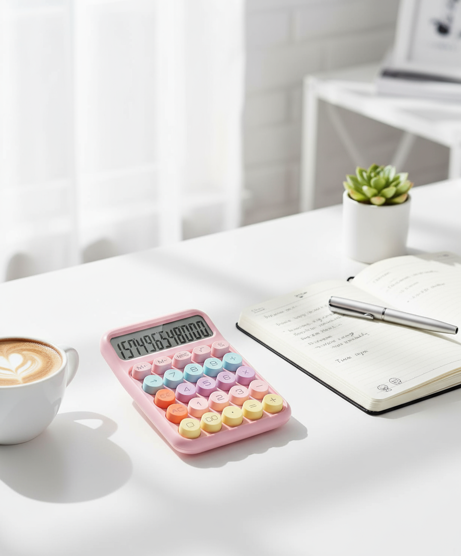 Pink Calculator 12 Digit - Desktop Calculator Dubai UAE | Large Display Office Calculator