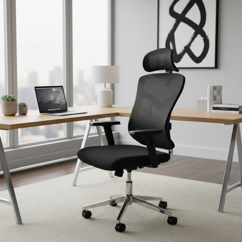 Ergonomic Mesh High Back Office Chair with Headrest UAE | Premium Executive Chair Dubai | IH 8001