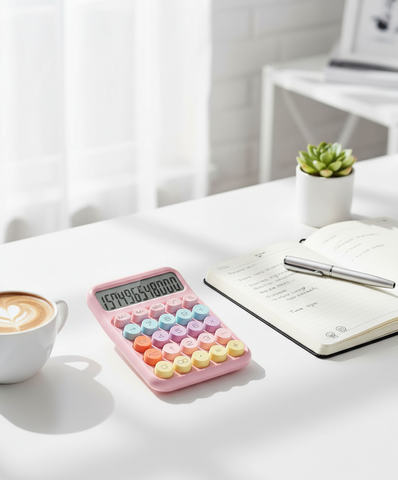 Pink Calculator 12 Digit - Desktop Calculator Dubai UAE | Large Display Office Calculator