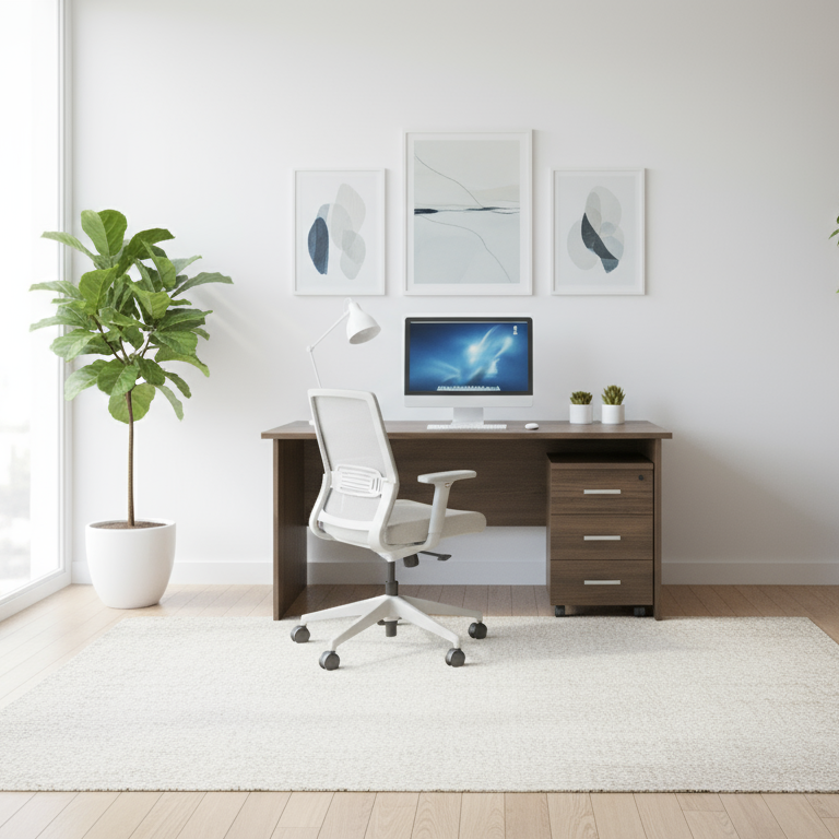 Office Desk with Drawer 140x70cm - Premium Melamine Table for Home & Office UAE