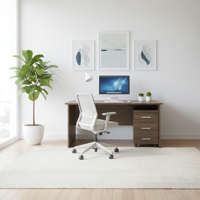 Office Desk with Drawer 120x60cm - Premium Melamine Work Table Dubai UAE