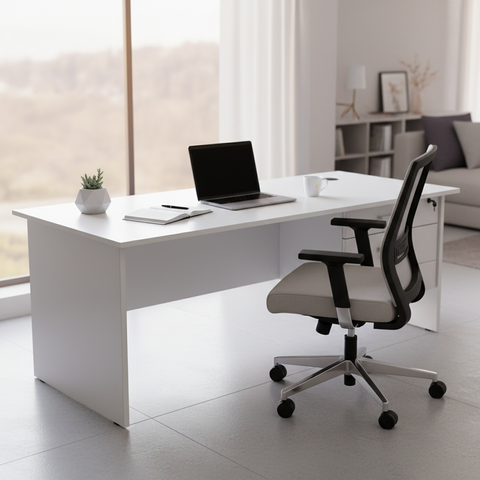 Office Desk White 120cm - Premium Workstation for UAE Offices | INFINI HOMES