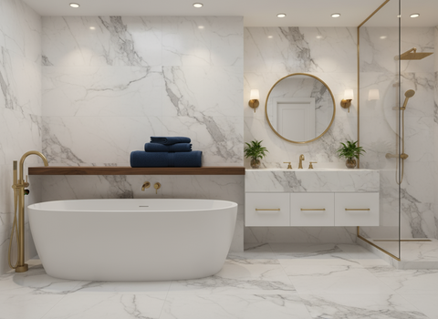 INFINI HOMES Navy Blue Luxury Cotton Towel Set - Premium Hotel Quality Bath Linen UAE