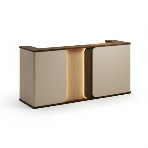 Reception Table RECP-A015-240 | 240cm Office Desk with Drawers, Digital Lock & LED – UAE