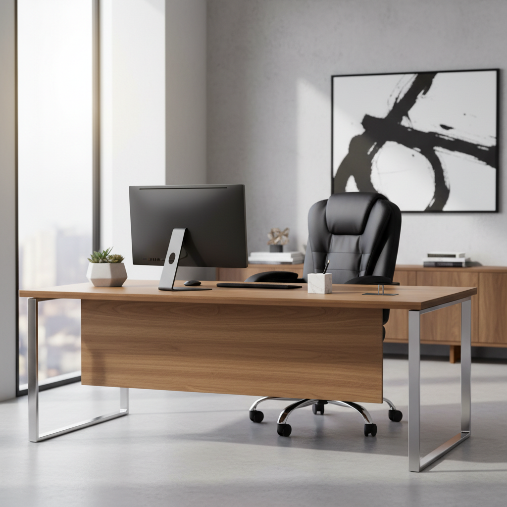 Executive Office Chair with Footrest UAE | Premium PU Leather Ergonomic Chair Dubai | IH 109PU BLK