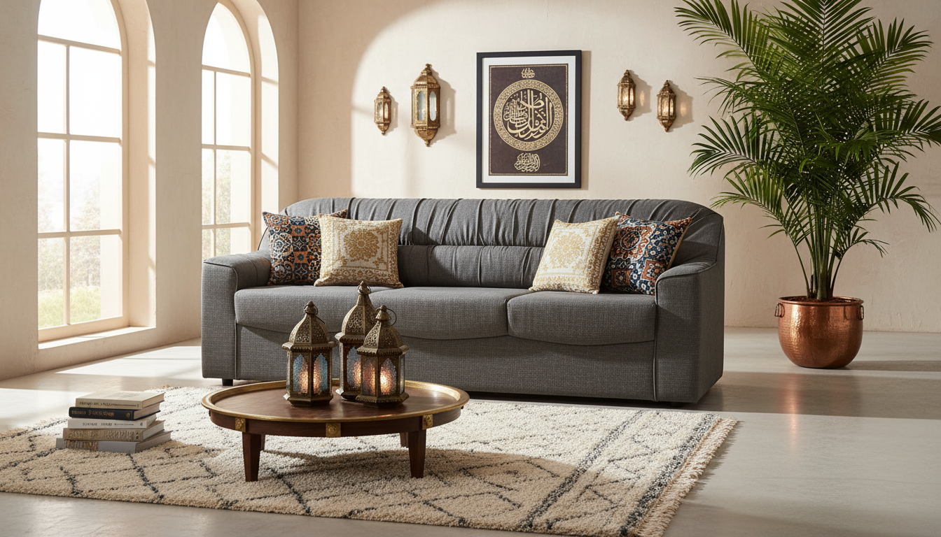 INFINI HOMES 3 Seater Sofa UAE - Model Tabura Black W195cm Dubai Abu Dhabi Sharjah