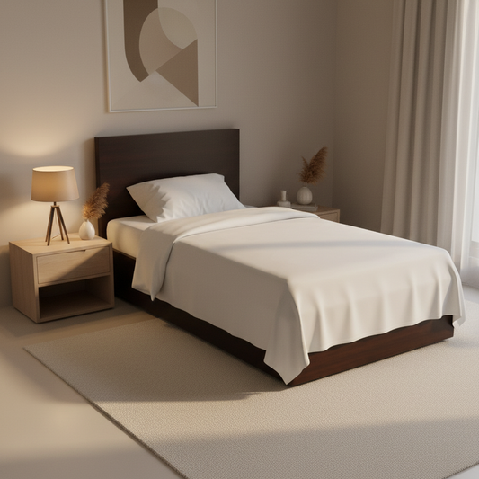 Single Bed Wooden Frame | IH 520 | 120×190 cm – INFINI HOMES UAE