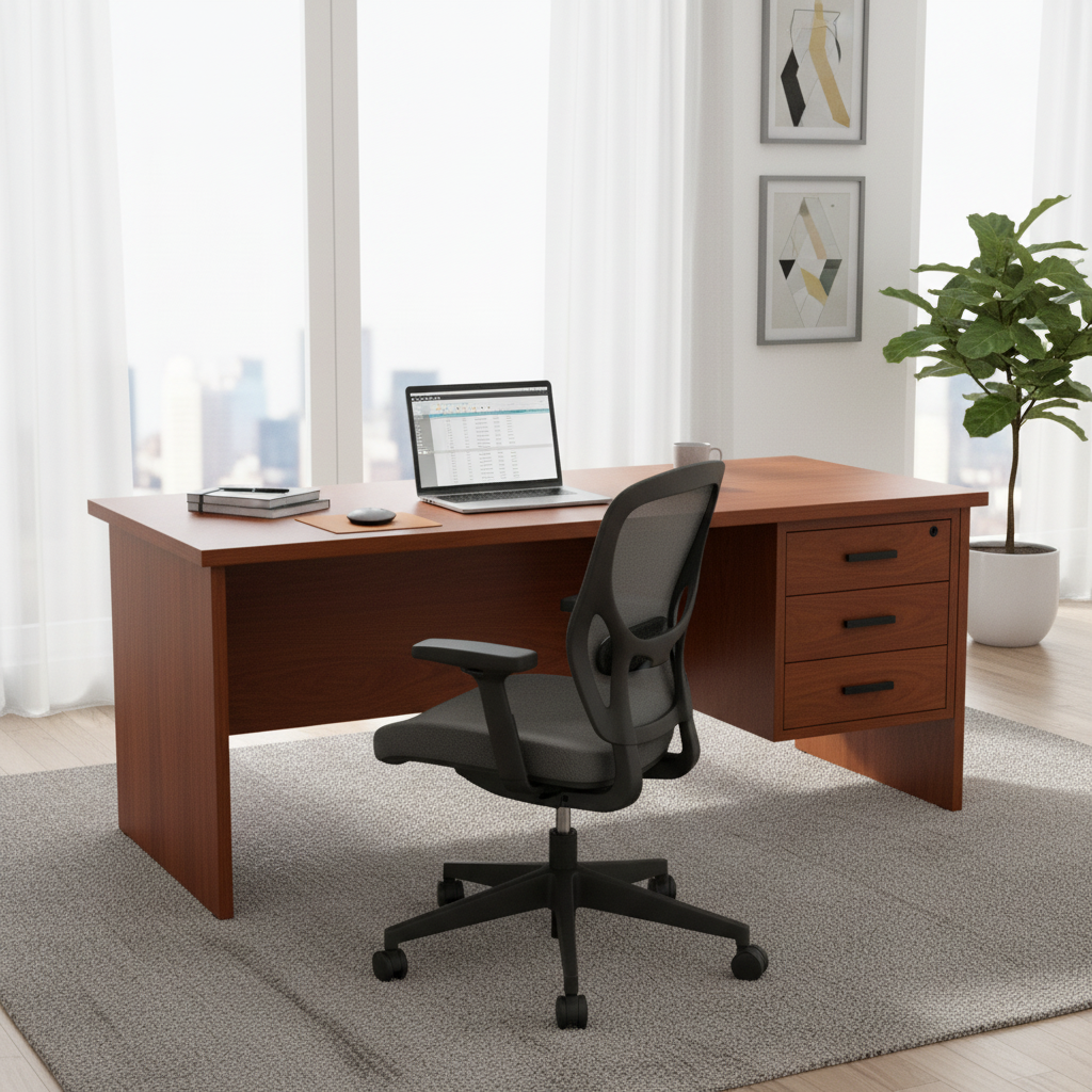 Office Desk Cherry Wood IH GE180 CHR | Premium Executive Desk UAE