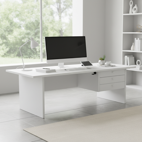 Office Desk White 120x60x75 cm | Premium Workstation UAE | INFINI HOMES