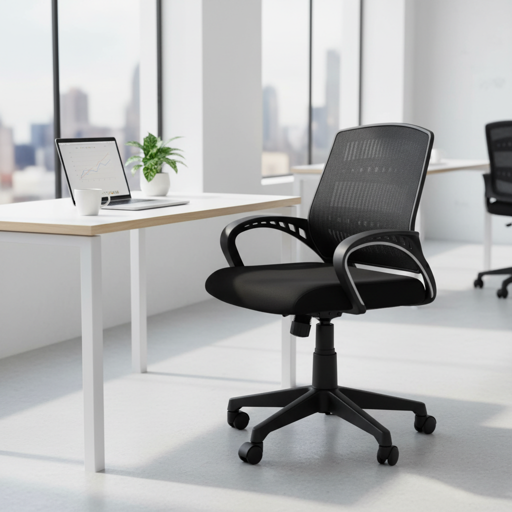 Low Back Office Chair with Nylon Base & Casters - Premium Ergonomic Desk Chair UAE | IH 514
