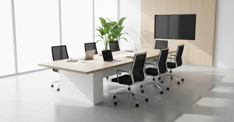 INFINI HOMES Meeting Table UAE - Model BX-WN-201-36-MT Oak White 360x140cm Dubai Abu Dhabi Sharjah