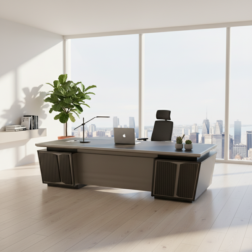 Office Desk 1.8m Purple Gold & Light Khaki | Premium Executive Desk UAE