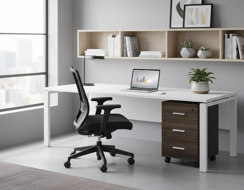 INFINI HOMES Pedestal Drawer UAE - Model AF601+PD-BG Walnut Grey 40x40x62cm Dubai Abu Dhabi Sharjah