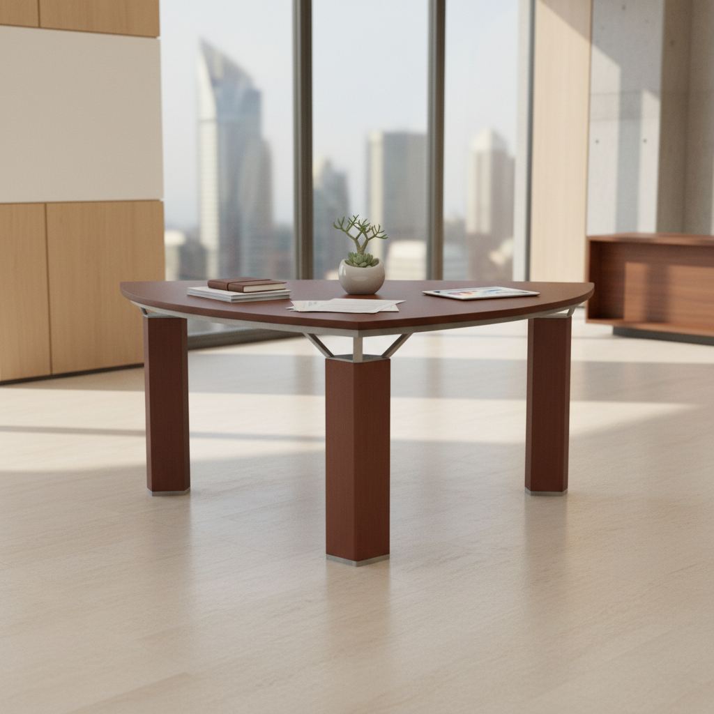 Meeting Table Cherry Wood 120x120cm | Premium Office Furniture UAE