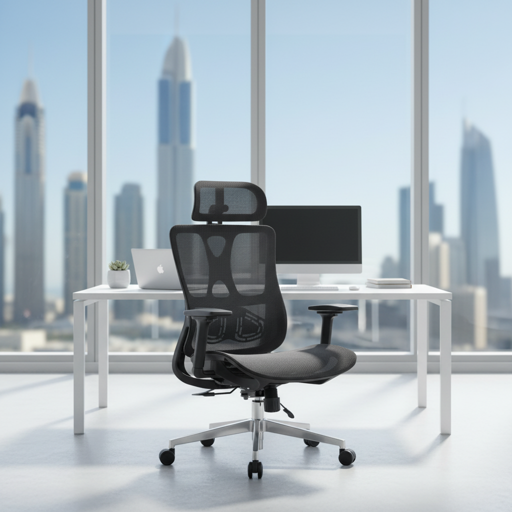 Premium Ergonomic Office Chair with Headrest Dubai | High Back Mesh Executive Chair UAE | IH A-216