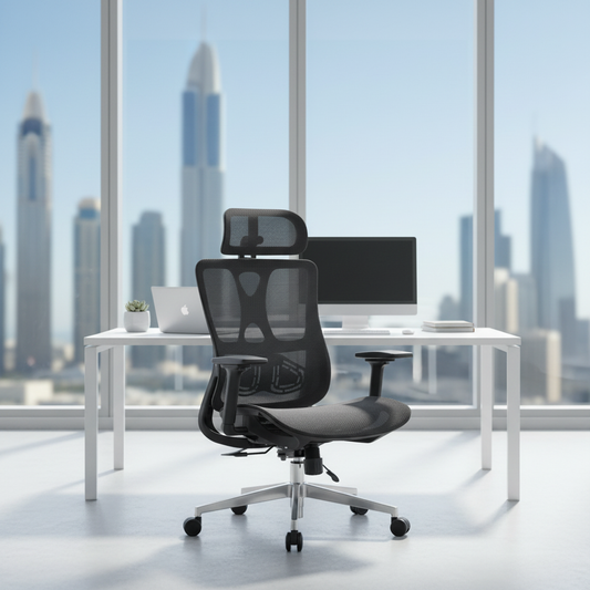 Premium Ergonomic Office Chair with Headrest Dubai | High Back Mesh Executive Chair UAE | IH A-216