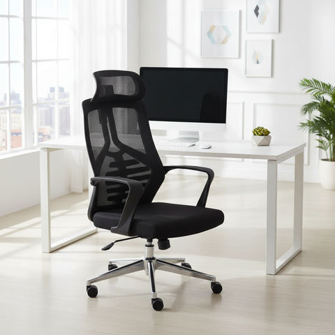 Ergonomic Mesh High Back Office Chair with Headrest - Dubai UAE | Premium Executive Chair | IH 2259-N